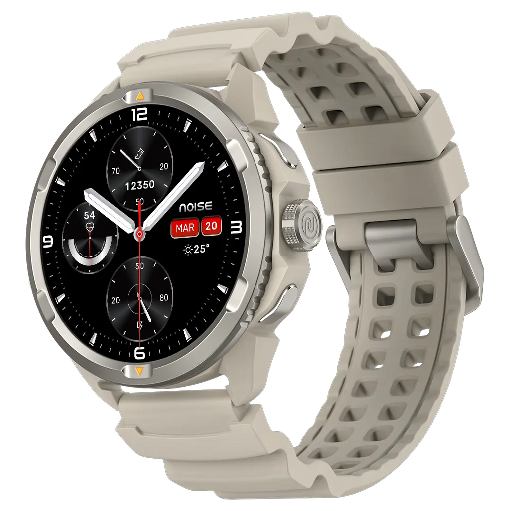Smartwatch with a beige strap