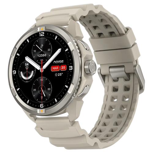 Smartwatch with a beige strap