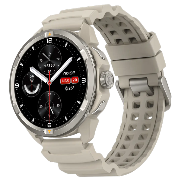 Smartwatch with a beige strap